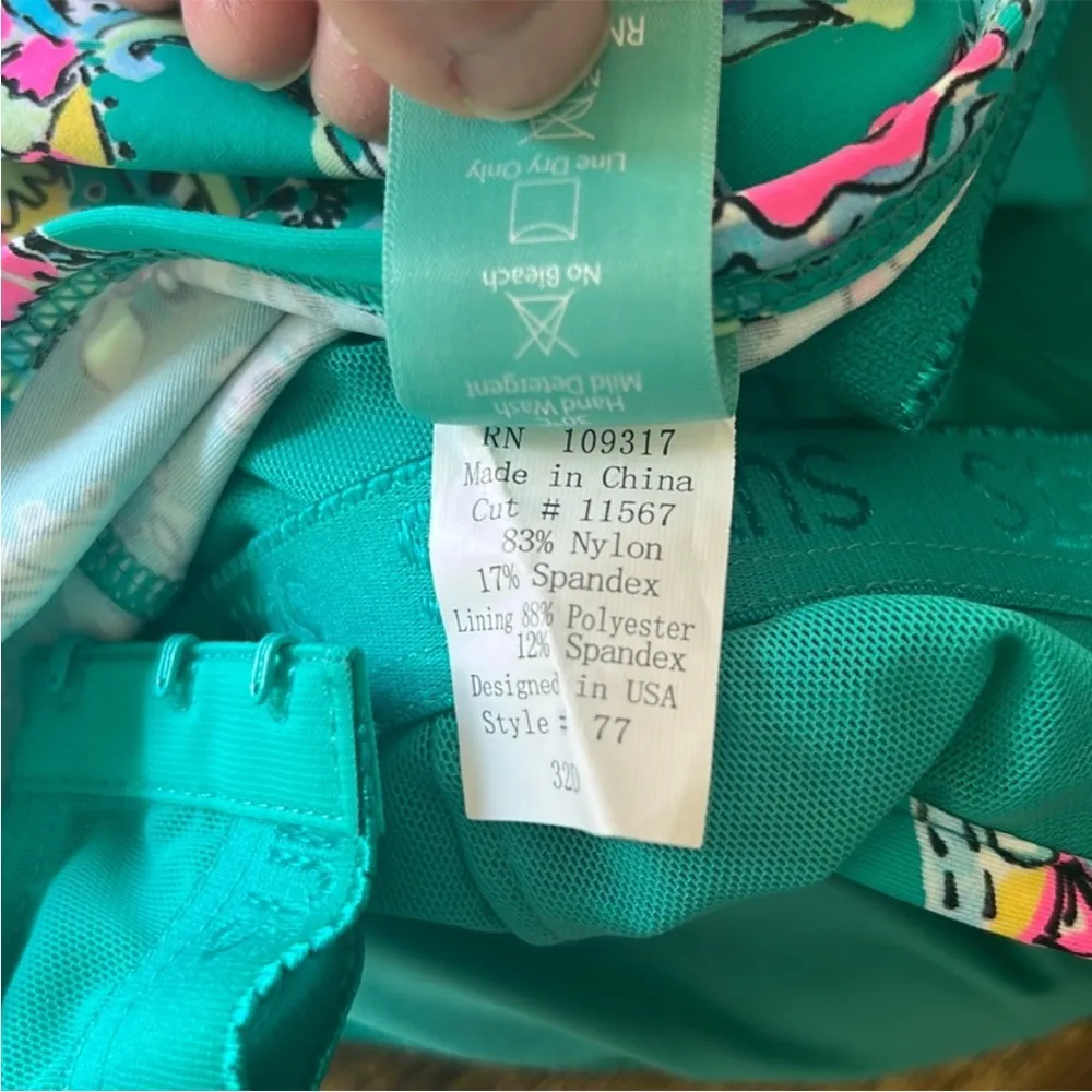 Sunsets California Paradise Paisley Floral Tankini Size 32D/34C NWT Green - Image 13