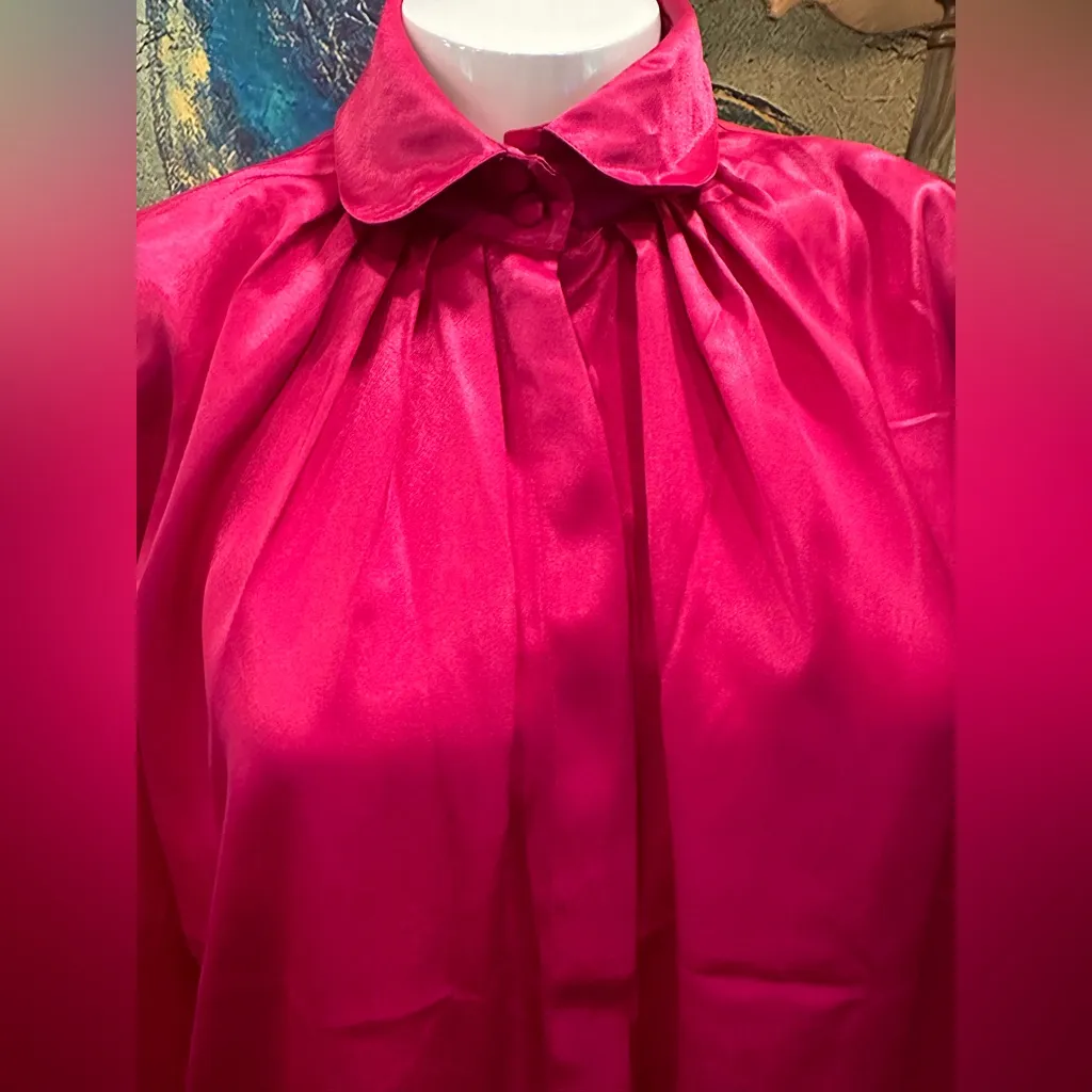 EUC VINTAGE Josephine  Pink Long Sleeve Button Down Blouse - Image 8