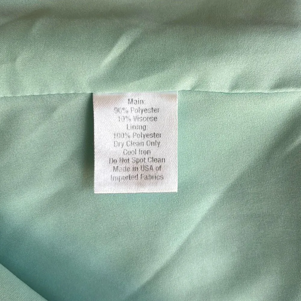 Stephanie Siphos Medium Butterfly Satin Slip Dress Green Cutouts Cocktail Party - Image 11