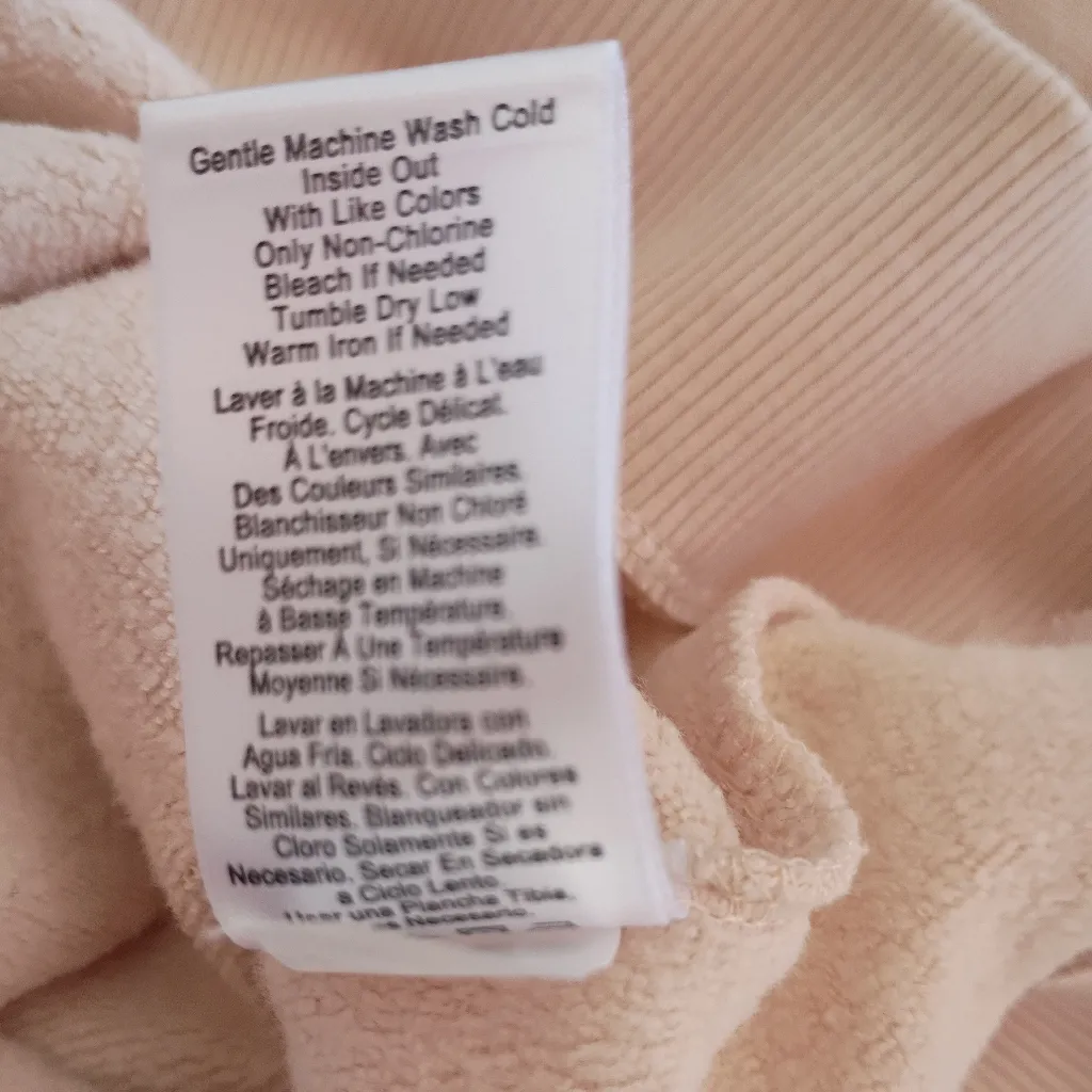 Nation LTD Puff Sleeve Pintuck Tie-Front Blouse Sweatshirt Top Beige Small - Image 8