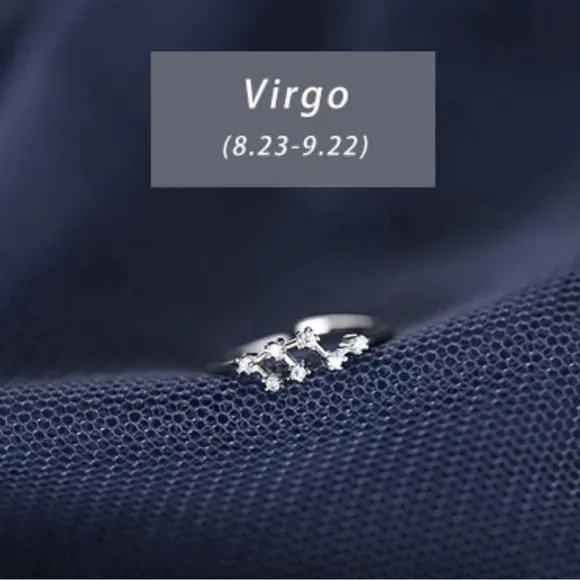 Virgo Zodiac Adjustable Ring Silver - Image 2