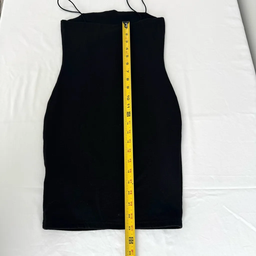 Showpo Black Spaghetti Strap Dress LBD Size 2 - Image 9