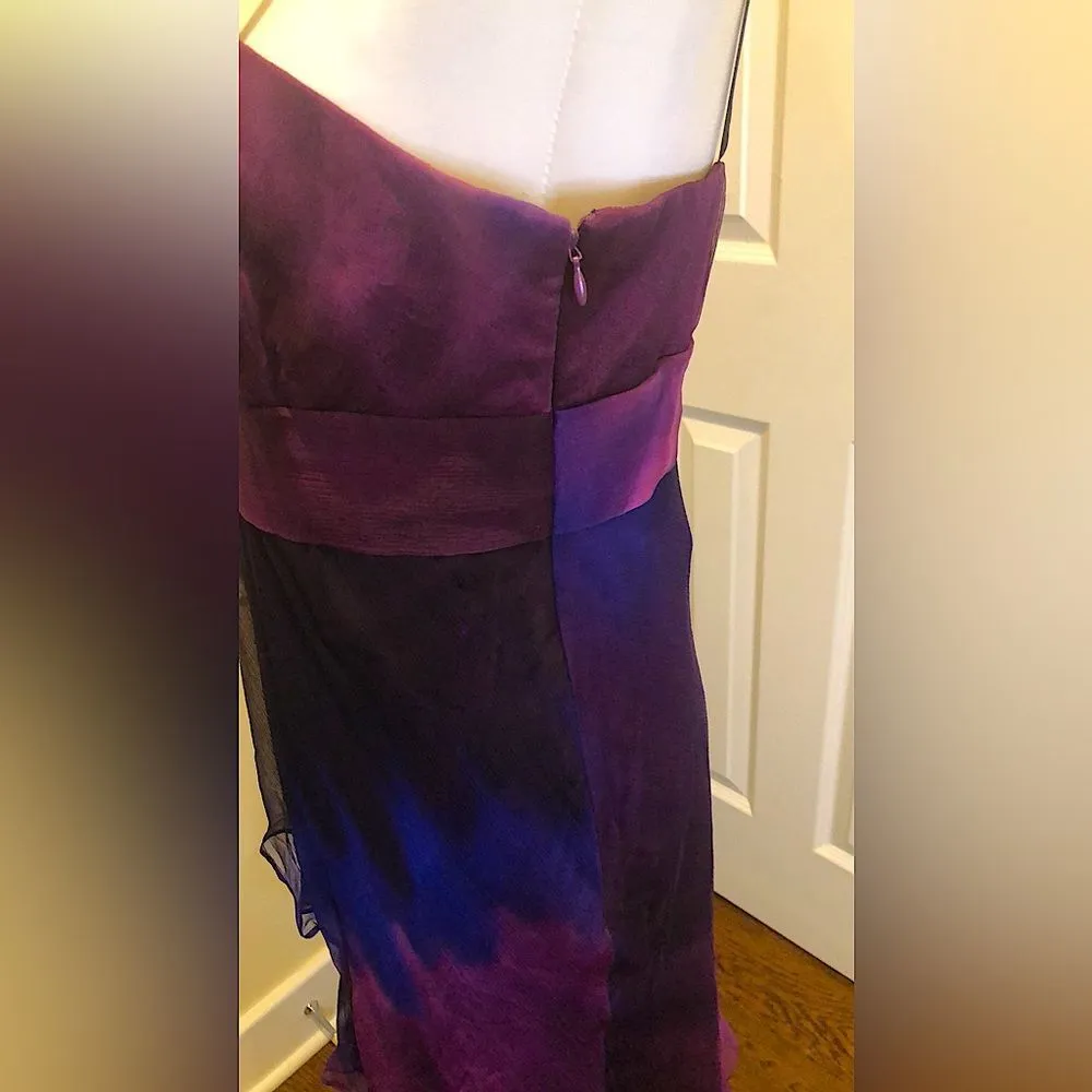 LAUNDRY SHELLI SEGAL Purple Silk Dress With Gentle Darting & Layers Sz 10 NWT - Image 8
