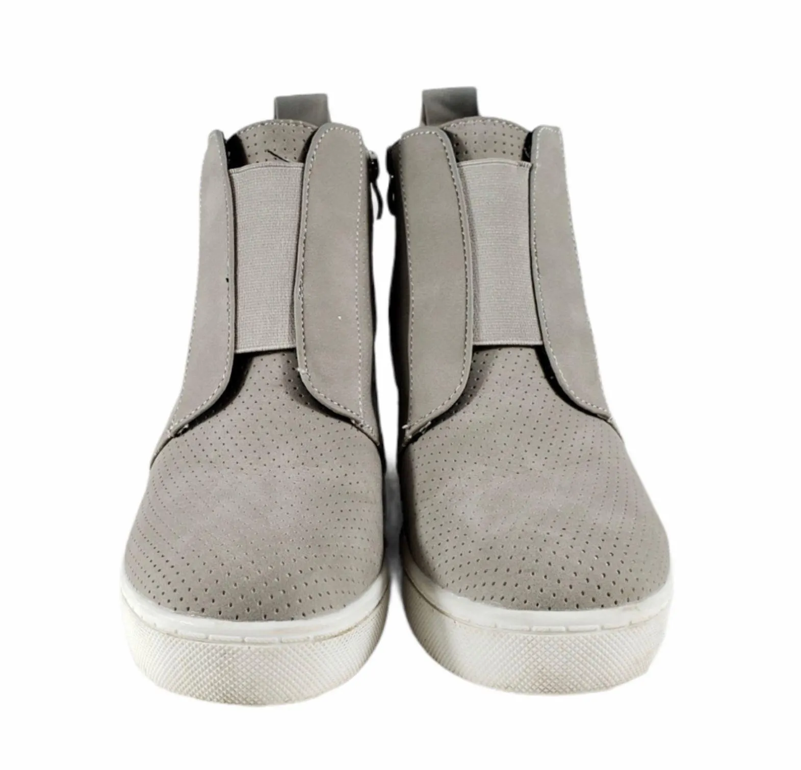 Bootie Sneakers Gray Suede Side Zipper. Size 9 - Image 3