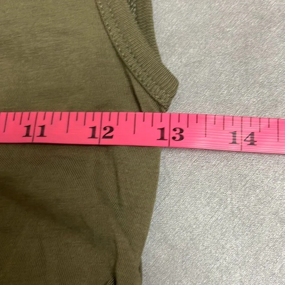 Revolve n:philanthropy Buenos Tank Top Olive Green Ruched Side Crewneck XS NWT - Image 12
