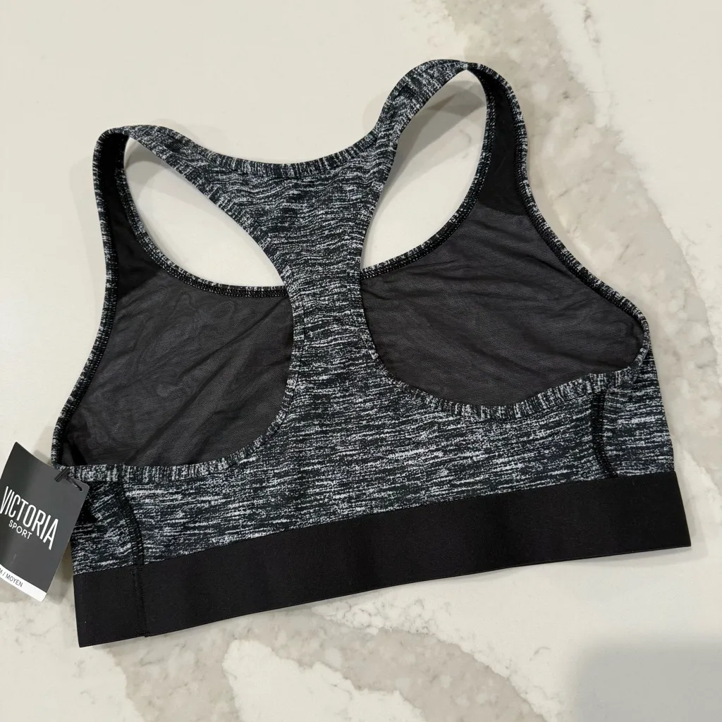 Victoria Secret Sport NWT The Player Sports Bra Women’s Medium Static Gray Gym - Image 5