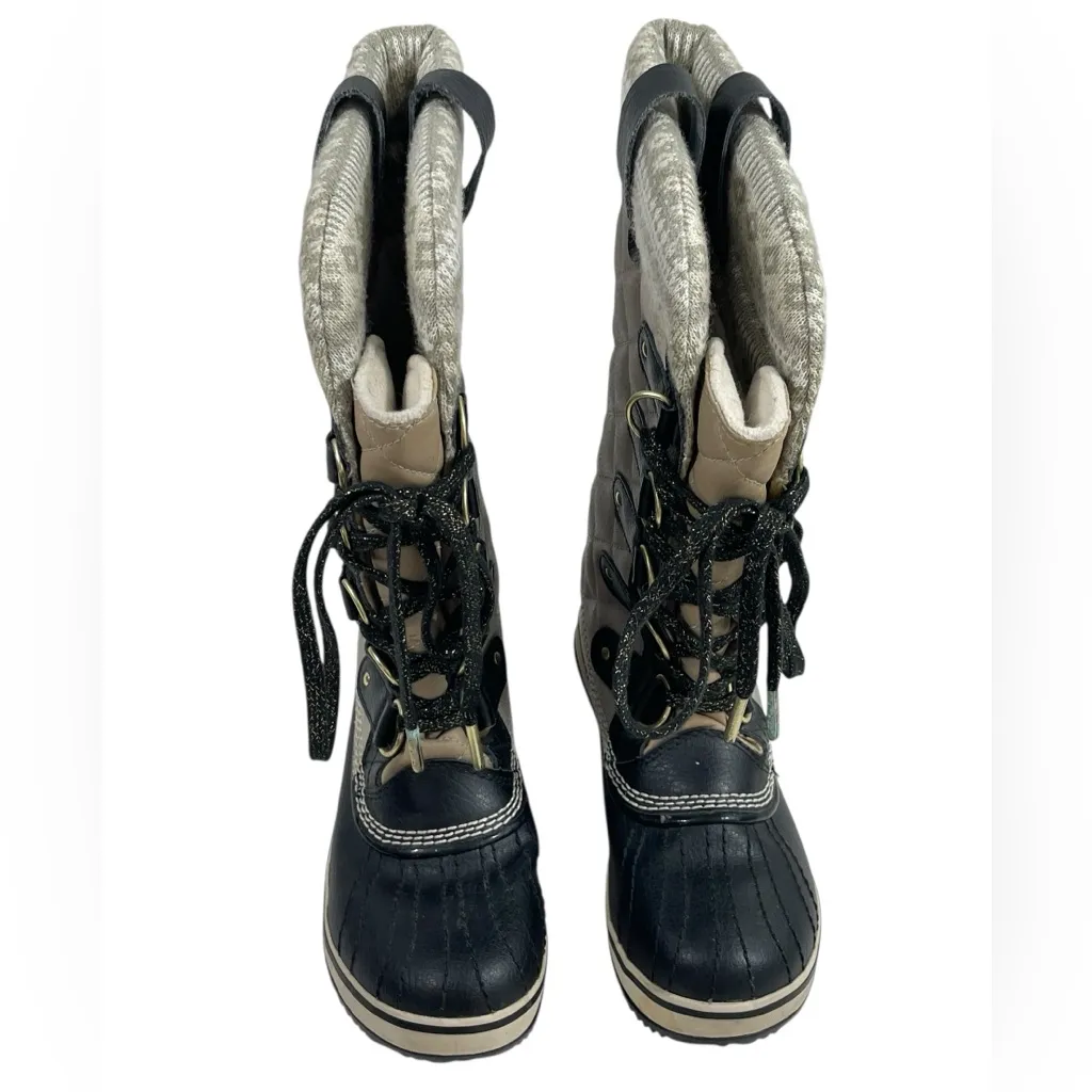 SOREL Tofino Holiday Silver Sage Lace-up Winter Snow Boots Women US Size 5 EU 36 - Image 2