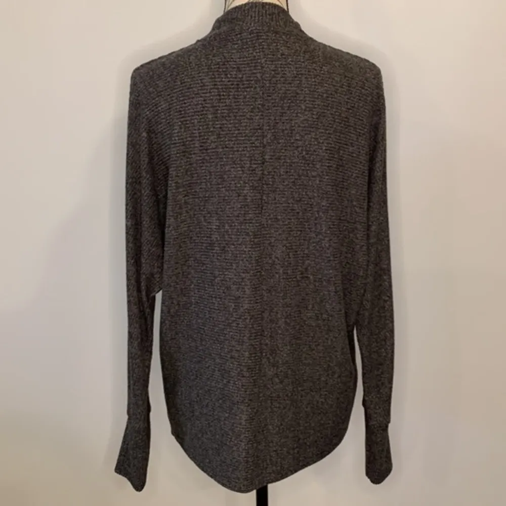 Matty M ribbed dolman mock neck sweater charcoal gray S - Image 4