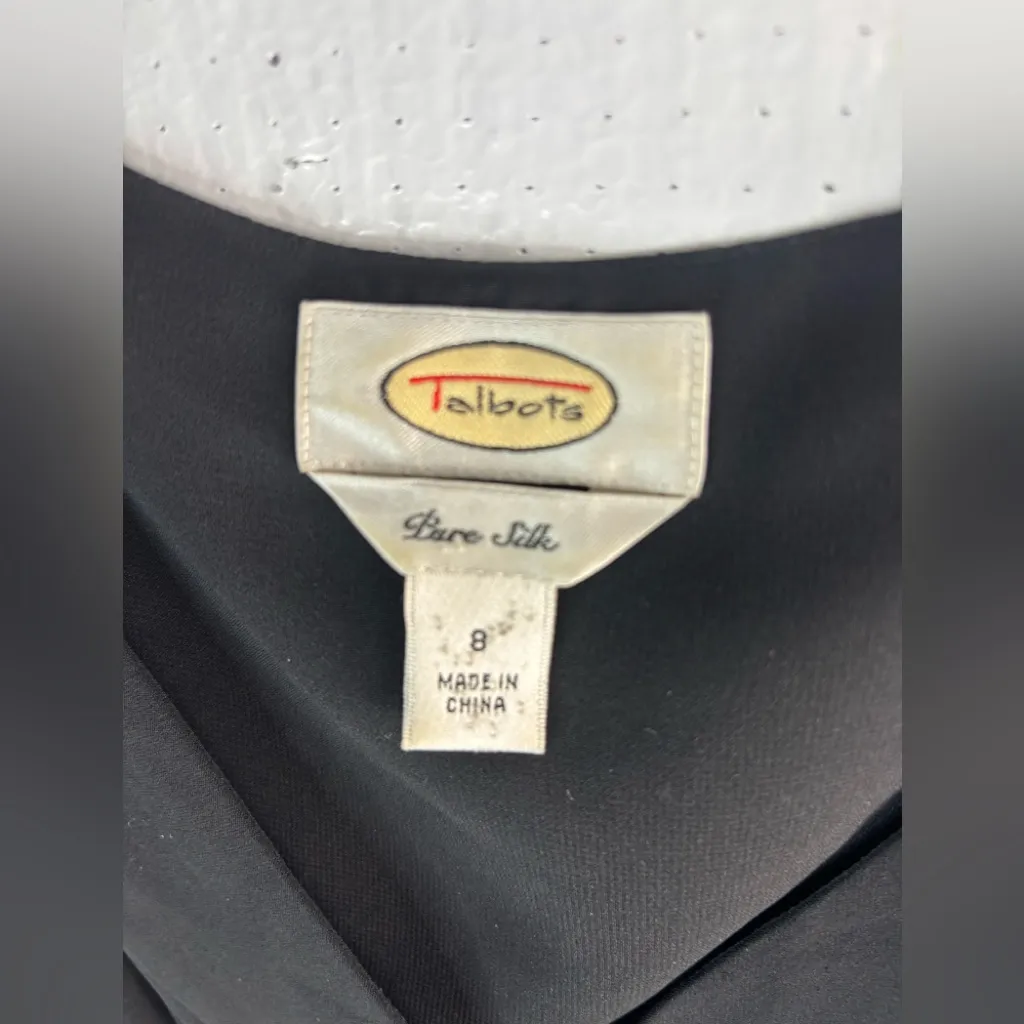 Talbots 8 Sheer Silk Layers Cross Front Top in Black - Funeral - Image 5