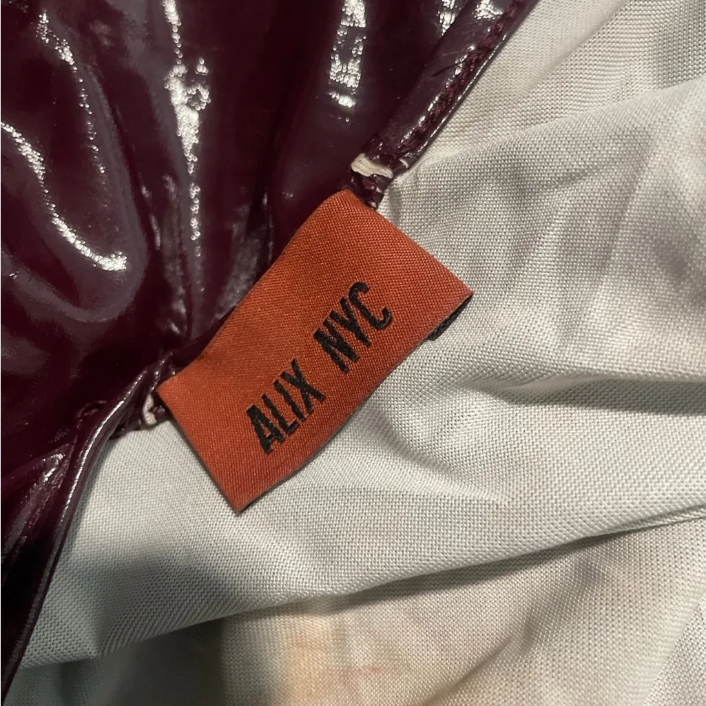 ALIX NYC Glossy Maroon Bodysuit Red - Image 2