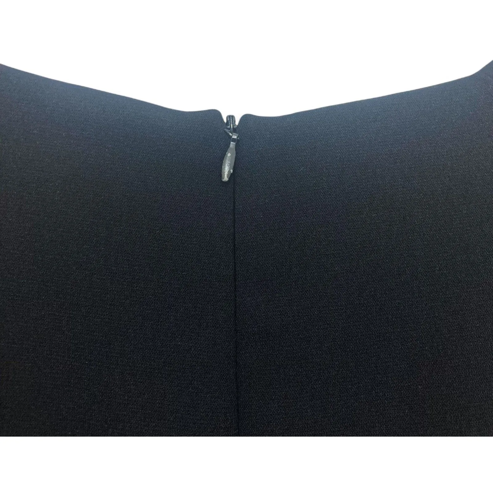 Virgo Black Sheath Dress 6 Petite Scalloped Sweetheart Neck Party Elegant Size 6P - Image 9