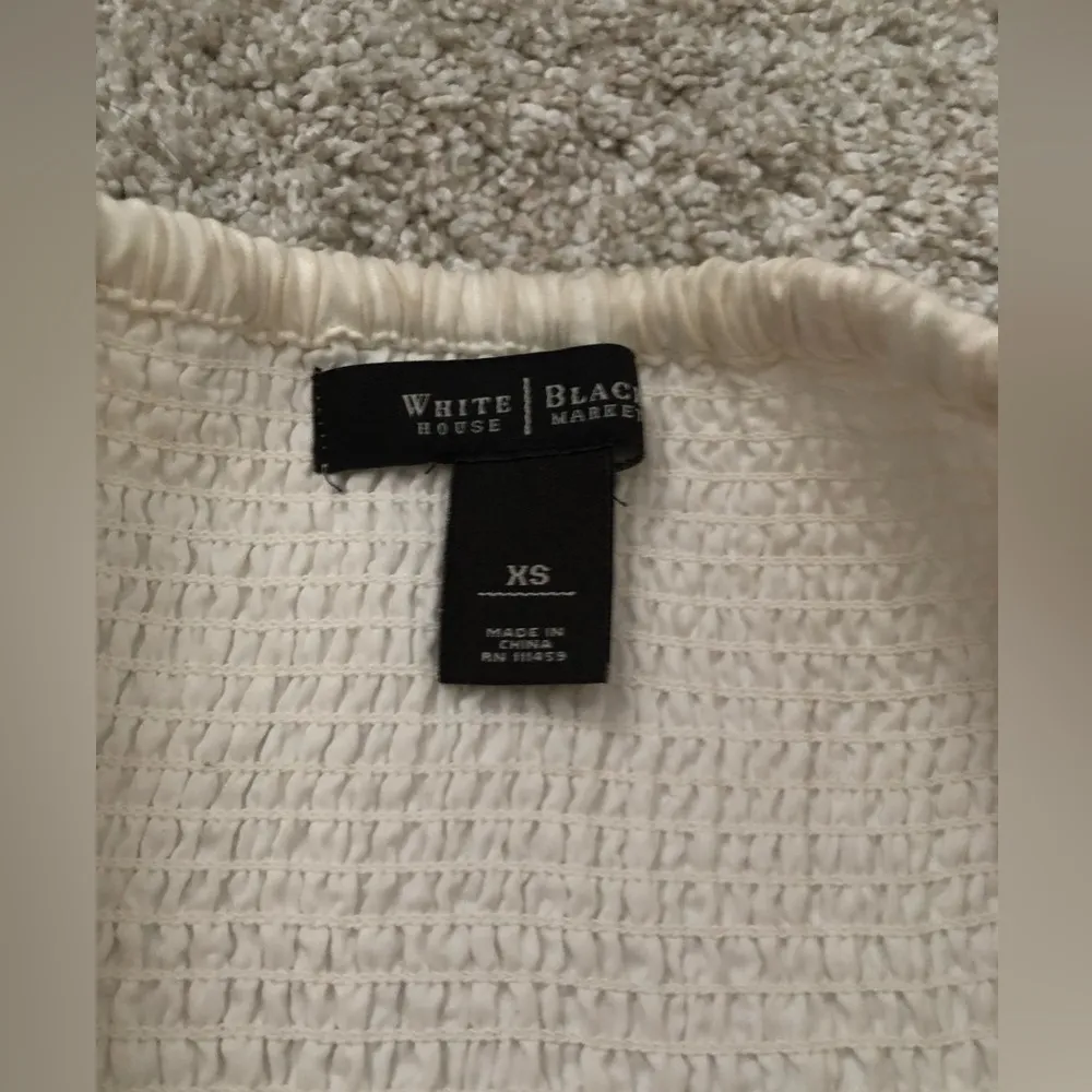 White House Black Market embroidered smocked waist tiered layered mini skirt XS - Image 7