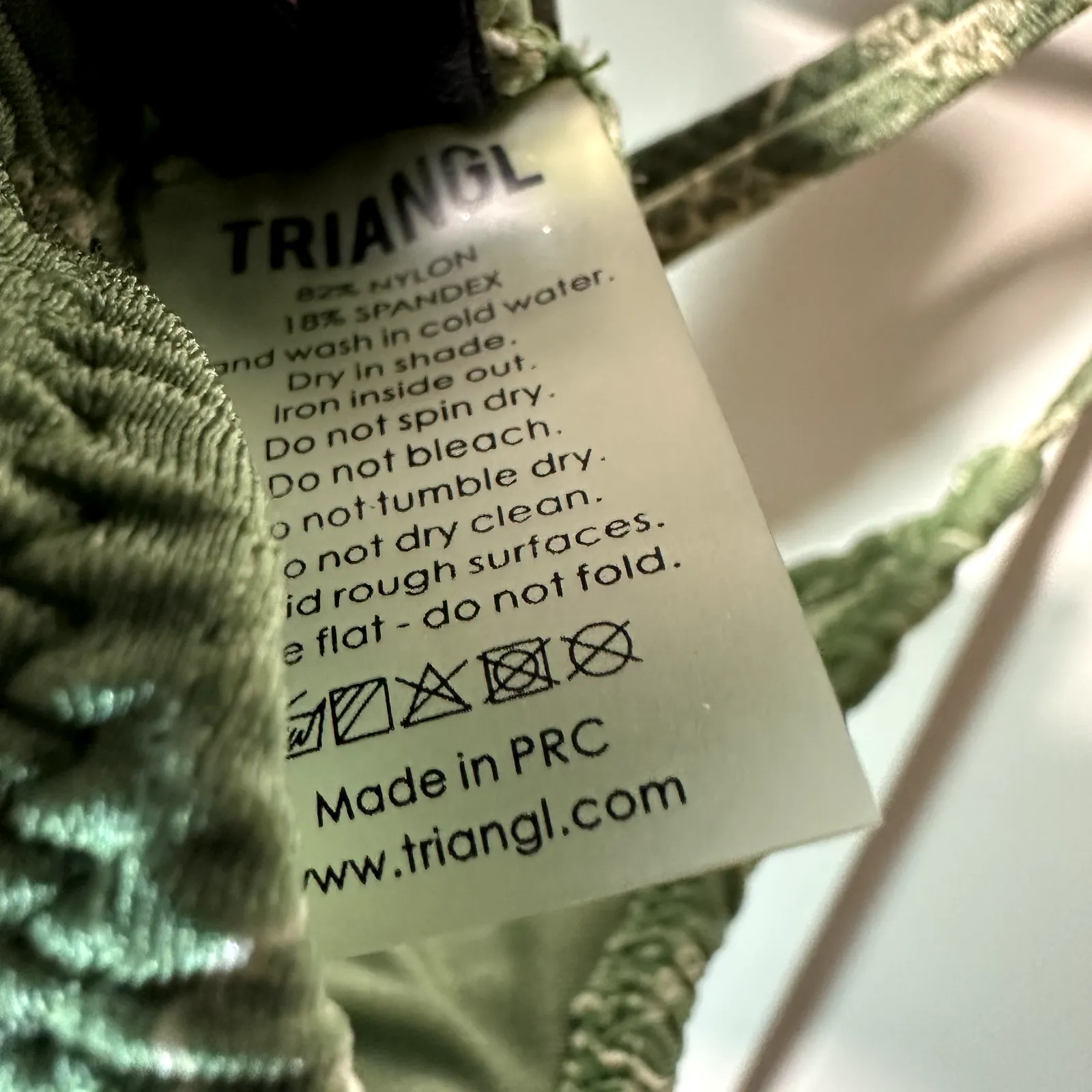 Triangl Sacramento Inesa Green Floral Ruched Bikini Top Square Neck Small + Green - Image 5