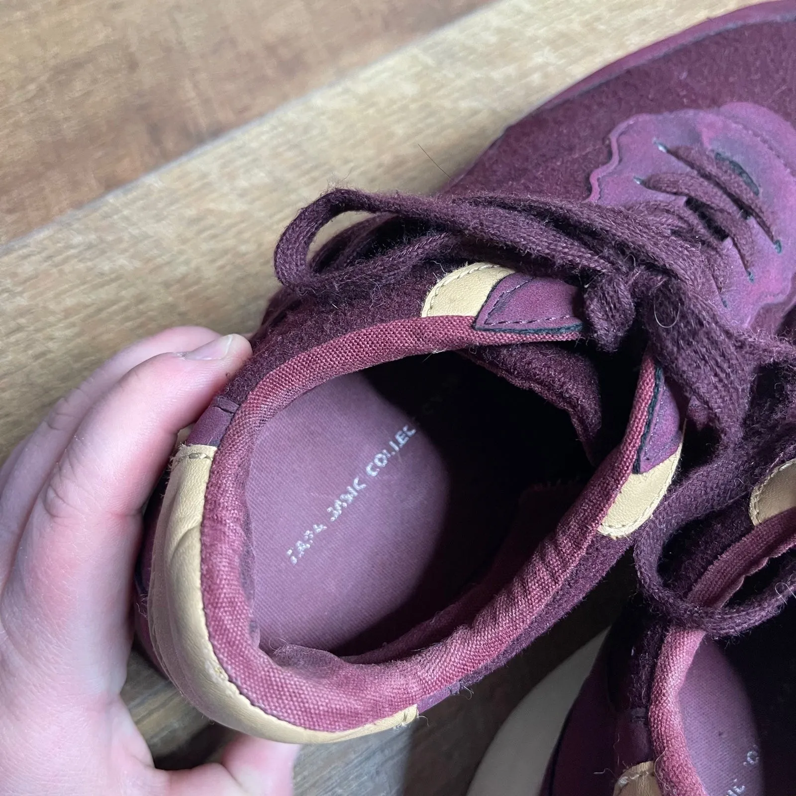 Zara Basic Woman’s Burgundy Suede Platform Sneakers Size 39 (US 8) - Image 9