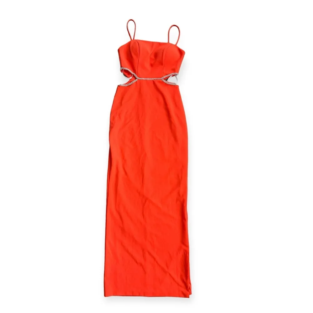 XSCAPE Side Cutout Scuba Crepe Gown in Orange, Size 0 Retail $258 EXCELLENT! - Image 4
