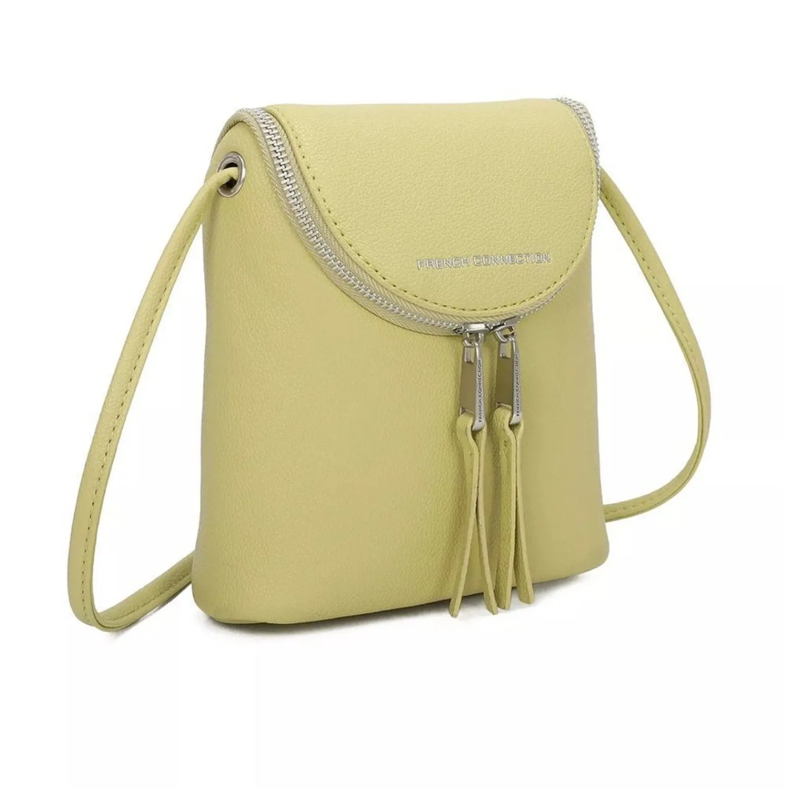 FRENCH CONNECTION Noreen Slouchy Easy Crossbody Cell Phone Bag in Wasabi Green - Image 3