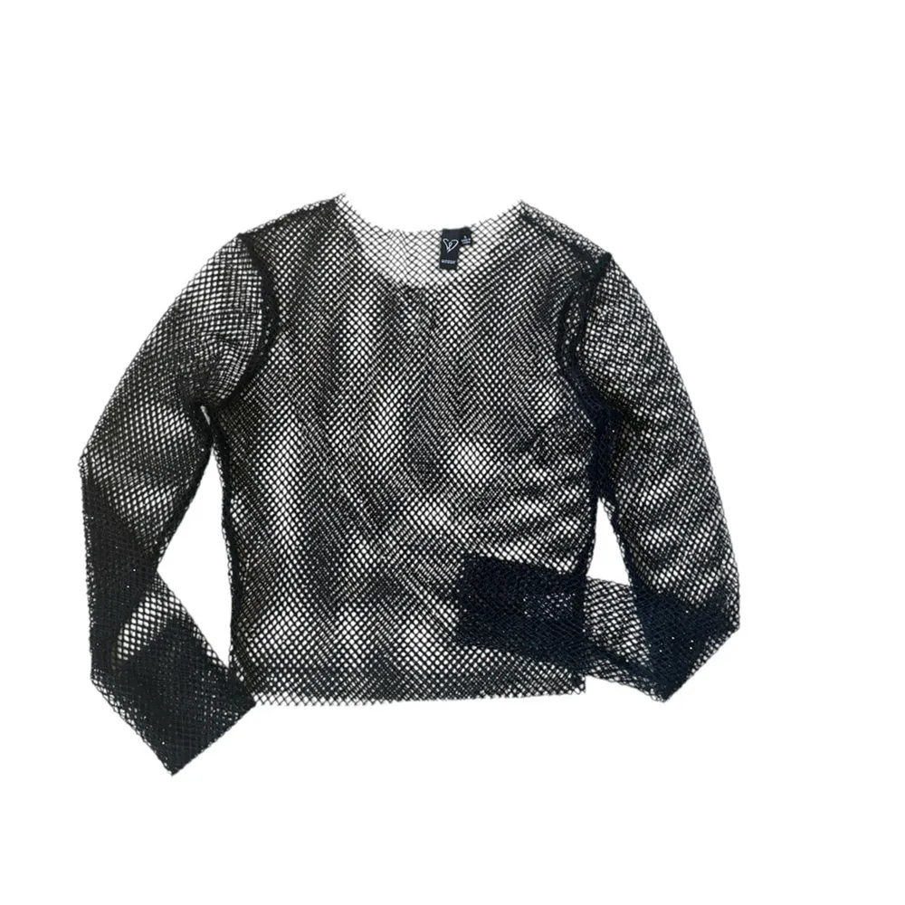 #24 Windsor Sparkly Mesh Top in Black - Image 4