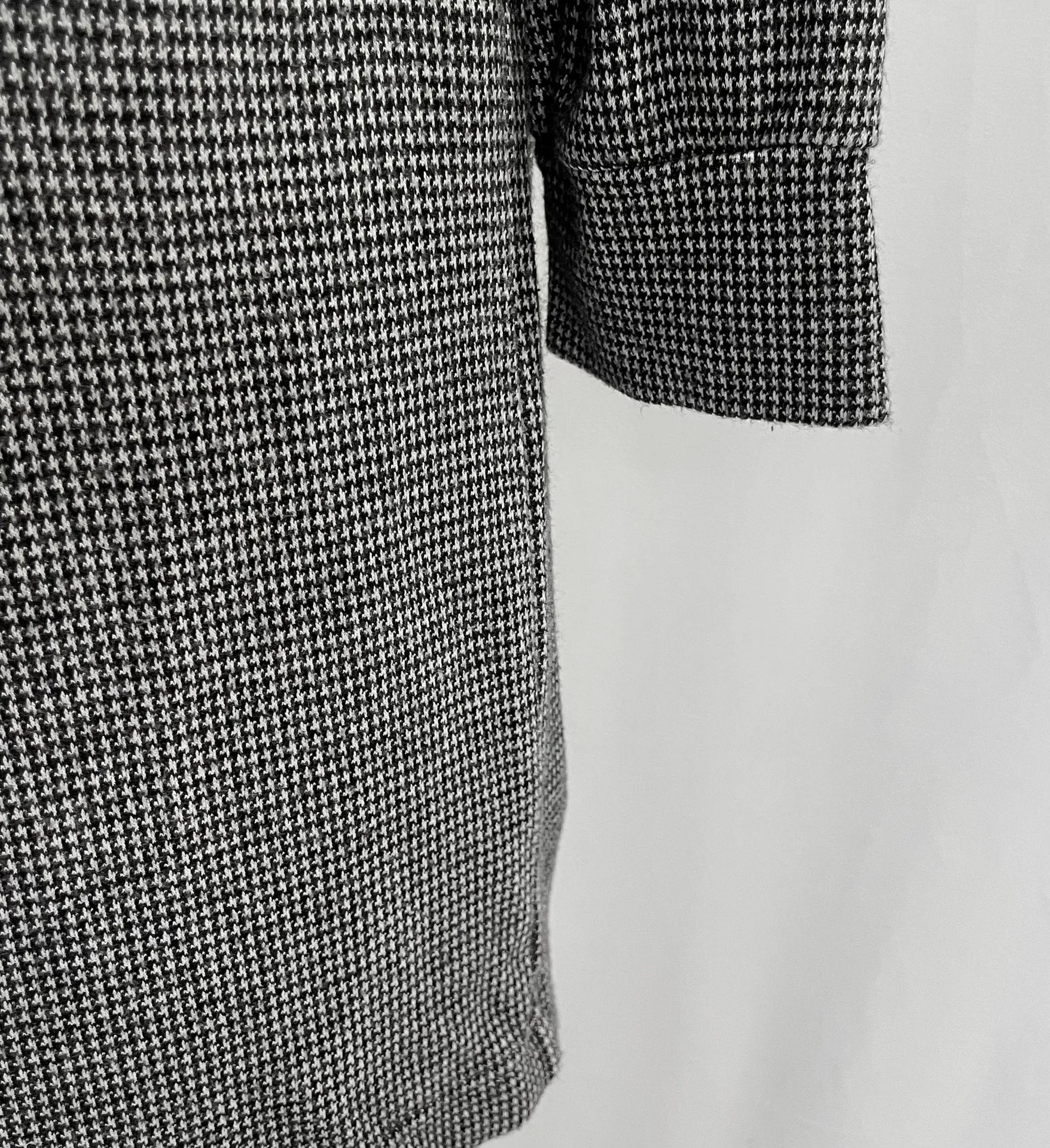 Houndstooth Long Sleeve Sweatshirt Dress Black White - Image 8