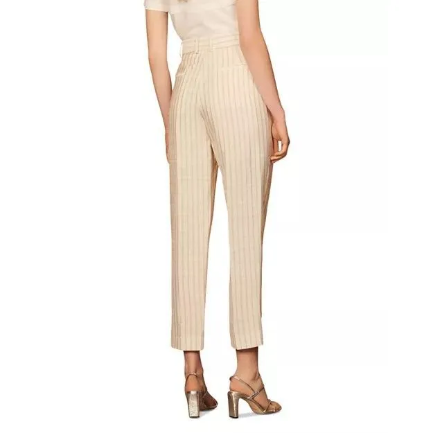 SANDRO Pinstriped Woven Tapered Sz 36 Pants - Image 4