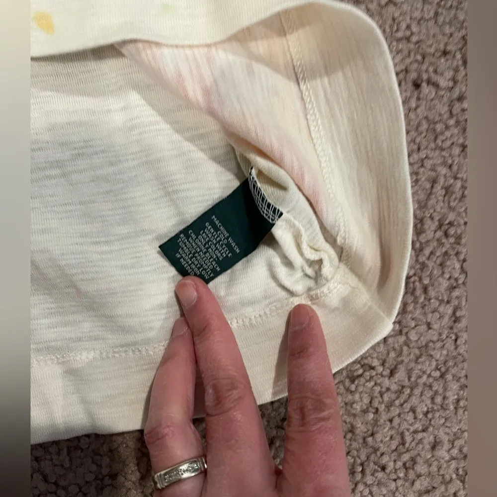 LAUREN JEANS Ralph Lauren cream/white floral print long sleeve shirt - Image 6