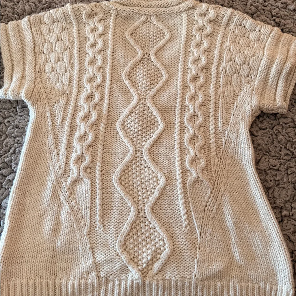 Women's Cream Cable Knit Sweater - Image 5