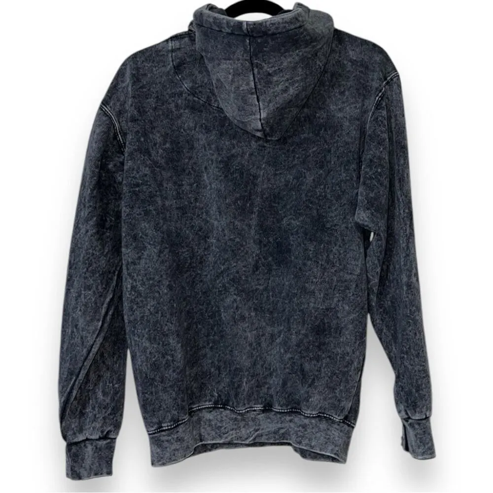 Ed Sheeran Divide Tour small acid wash grey pullover hoodie concert distressed Gray - Image 4