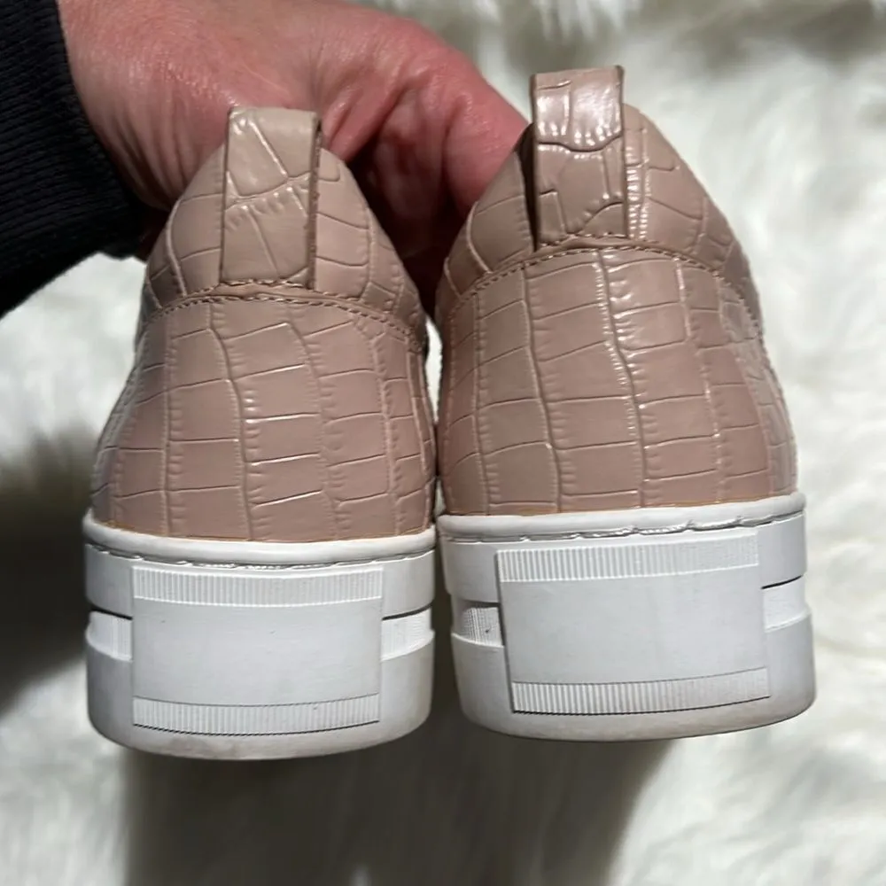 Halogen Blakely Platform Sneaker Leather Blush Pink 7.5M Croc Embossed. B74 - Image 9