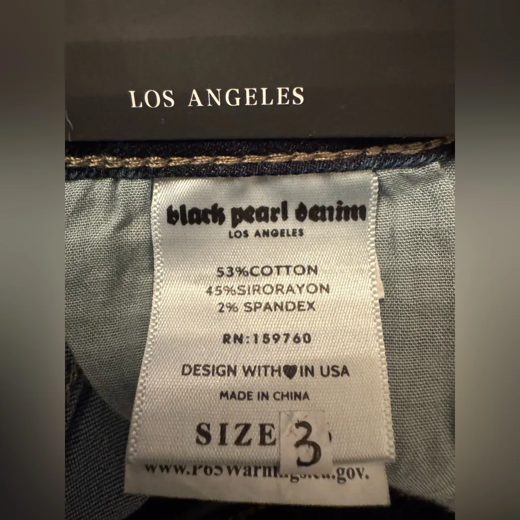 Black Pearl Denim Los Angeles Mia Dark Stone Women’s Blue Jean Shorts Size 3 - Image 15