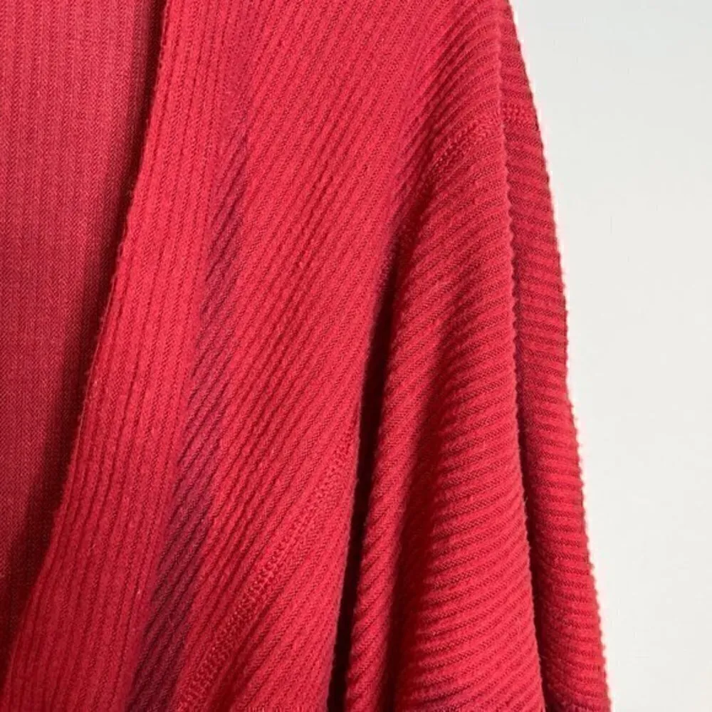 Free People deep red ribbed faux wrap top - Image 2