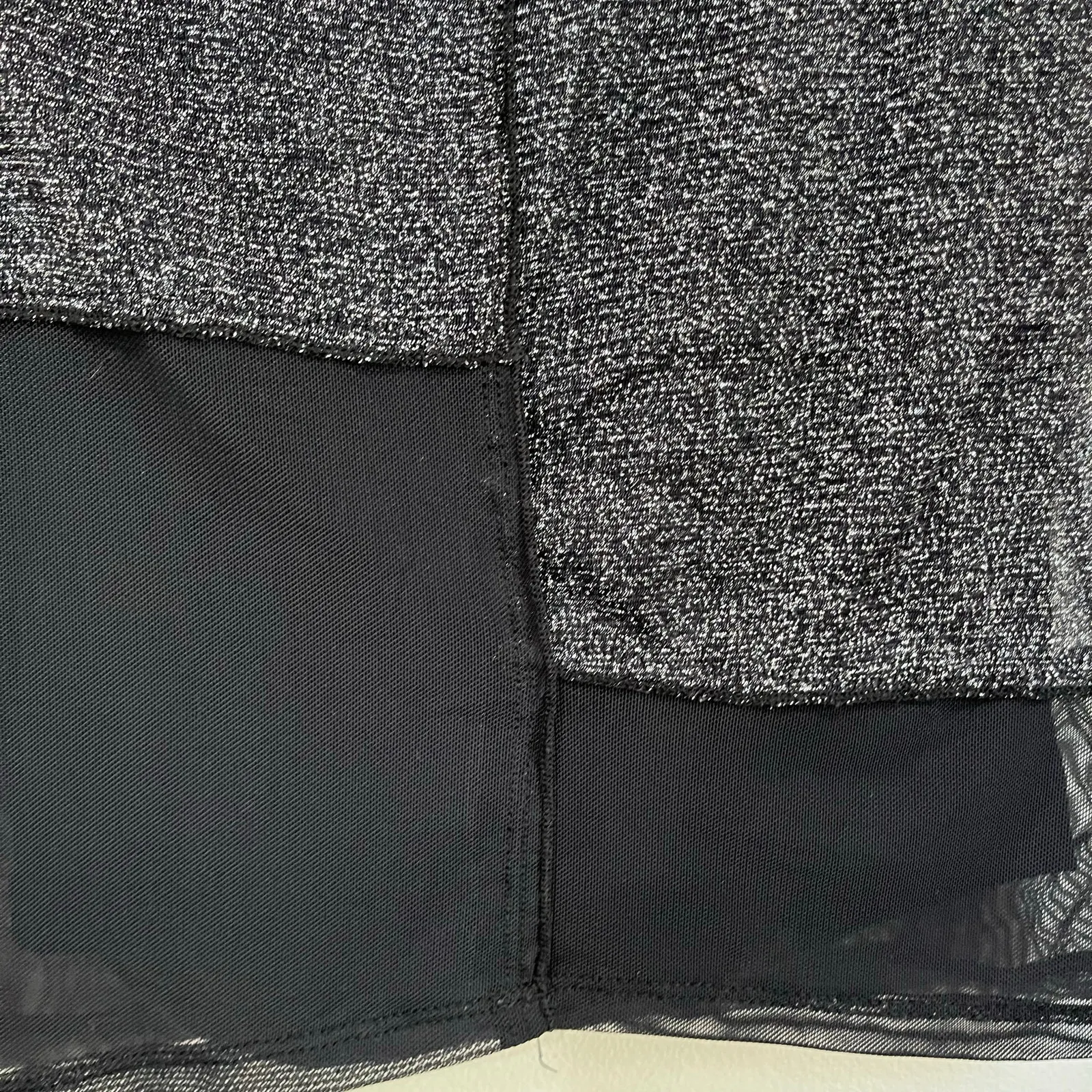 Hollister Mesh Long Sleeve Top Built In Cami Black Gray Patchwork M - Image 6