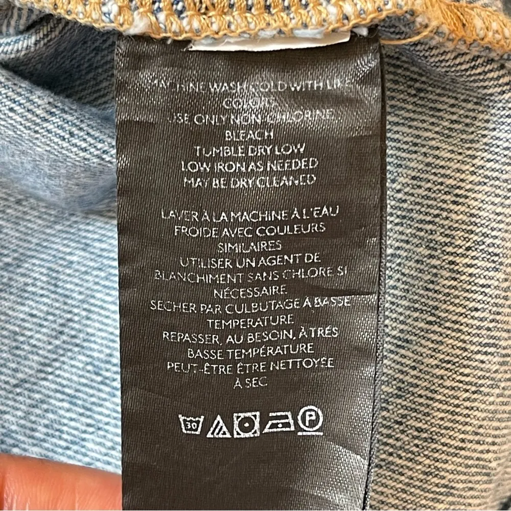 Anthropologie Pilcro Blue Denim Trucker Boyfriend Vest Women’s Size M Distressed - Image 8