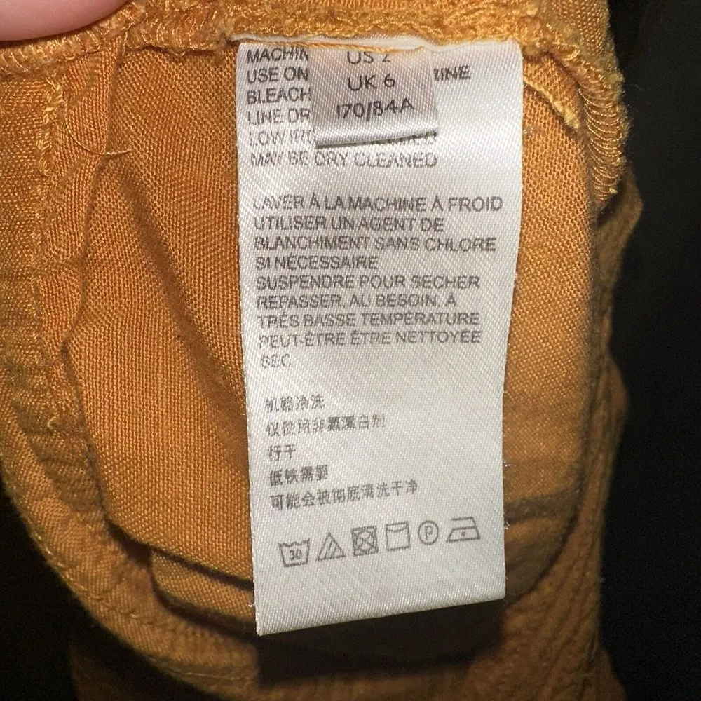 Anthropologie Maeve Luana Romper Women's Size‎ 2 Golden Boho Linen Viscose - Image 8
