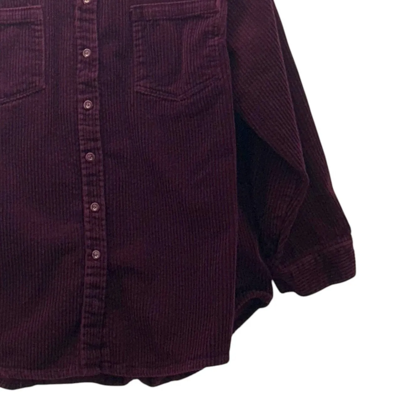 Roamans Corduroy Button Up Shirt Wine 22W Purple - Image 5