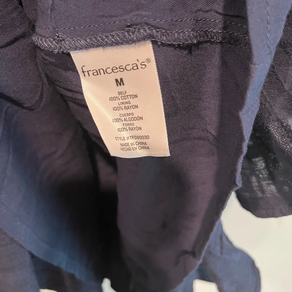 Francesca's Collections Deep Blue Lace Mini Dress Size M - Image 3