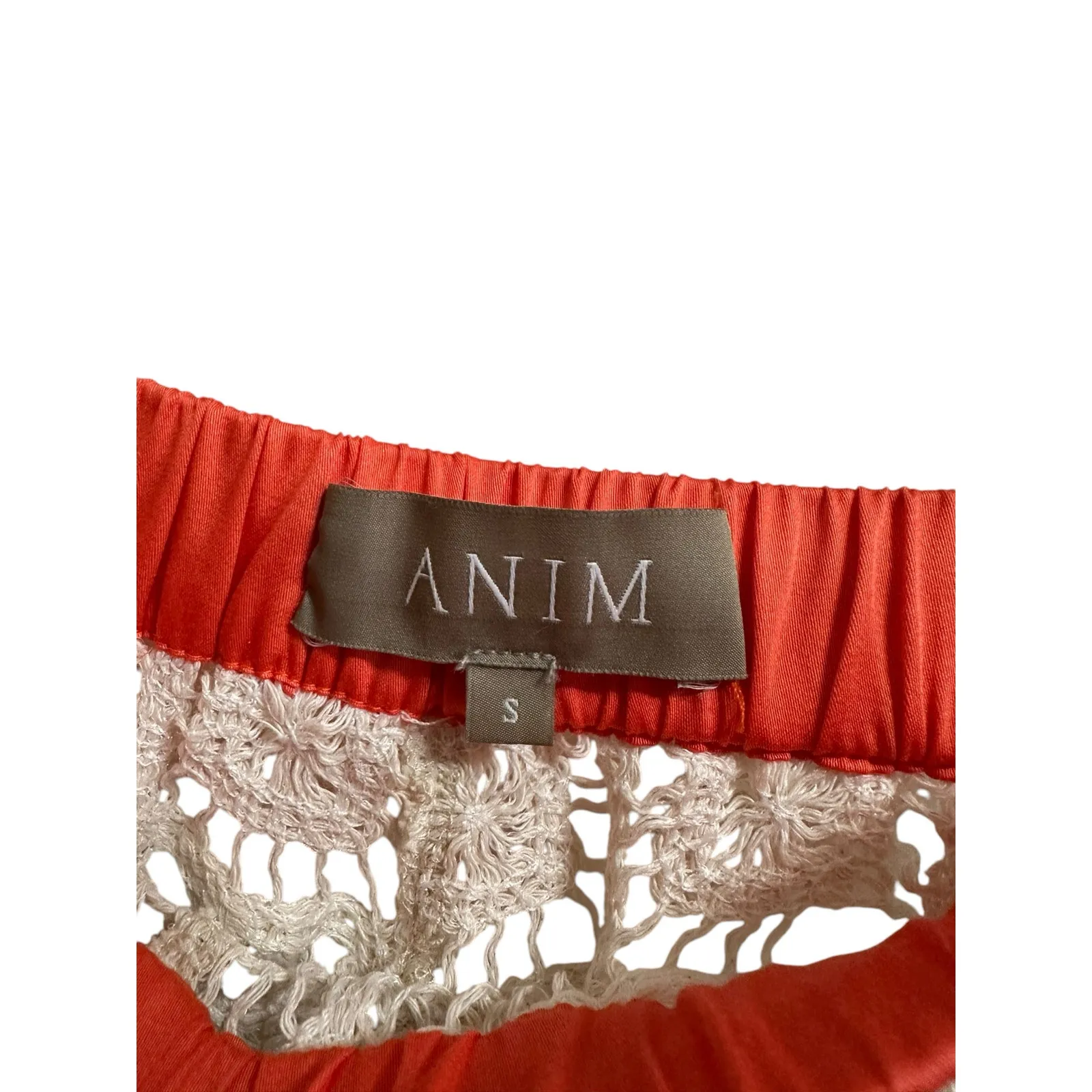 ANIM Women's Prea Cotton Crochet Flared Pants In Multi size Small $318 Orange - Image 4