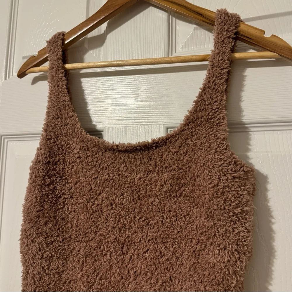 SKIMS Cozy Knit Tank Size Large XL Brown NWOT Neutral Boucle Soft Comfy - Image 4