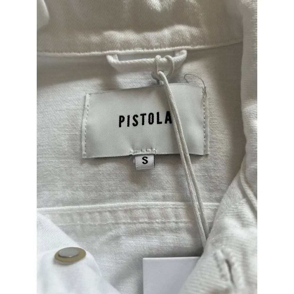 Pistola Women’s Saba “ Blizzard White“ Denim Trucker Jean Jacket Size S - Image 3
