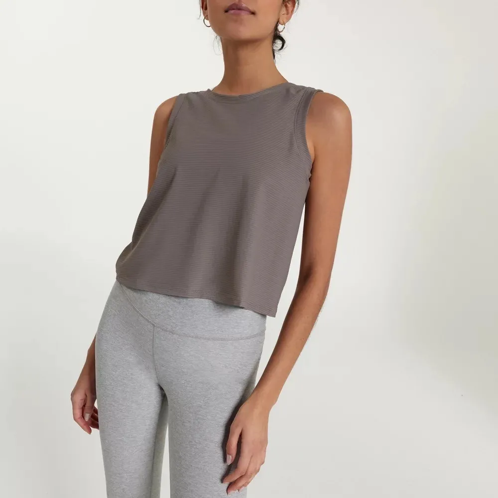 NWT CALIA Crop Wrap Sleeveless Tie Tank Top Dark Grey Taupe Yoga Athletic Sz XS - Image 12