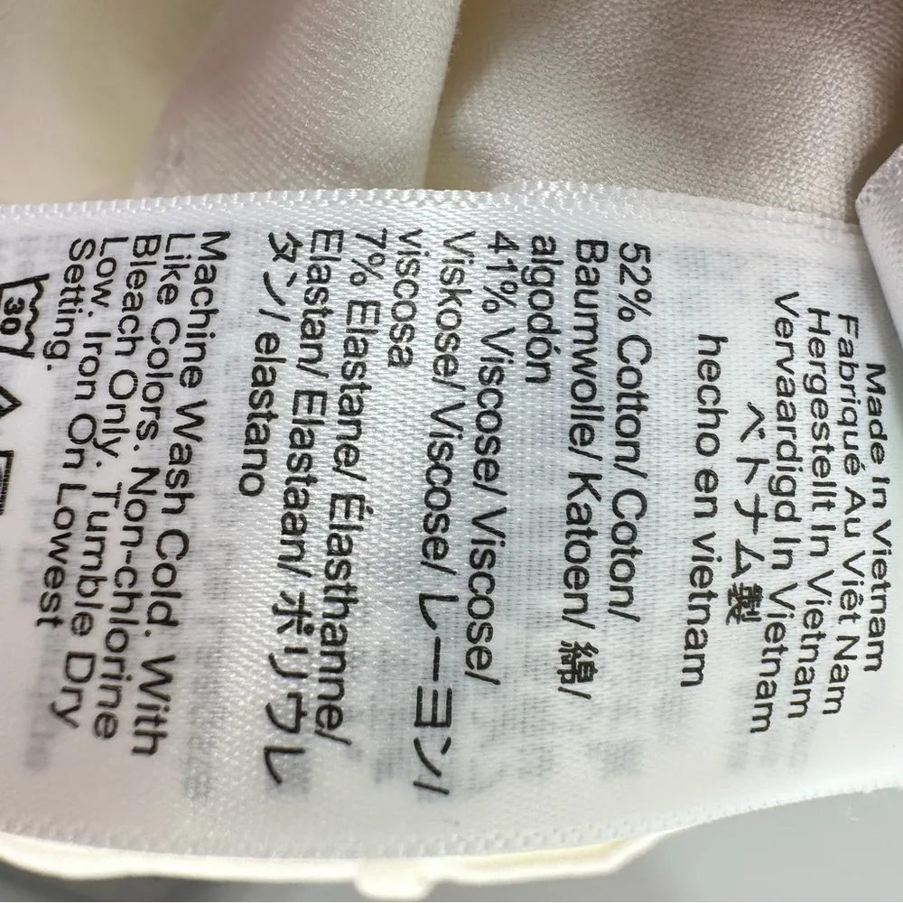 J. Crew Size 2 Ivory Wide Leg Pants Sydney bi-stretch cotton Coastal Preppy Chic - Image 7