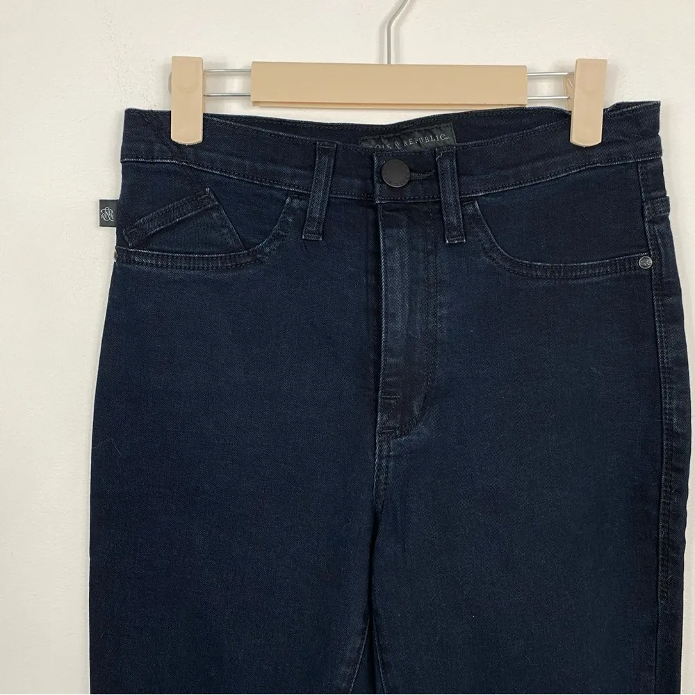 Rock & Republic Dark Wash Raw Hem High Roller Skinny Jeans - Image 2