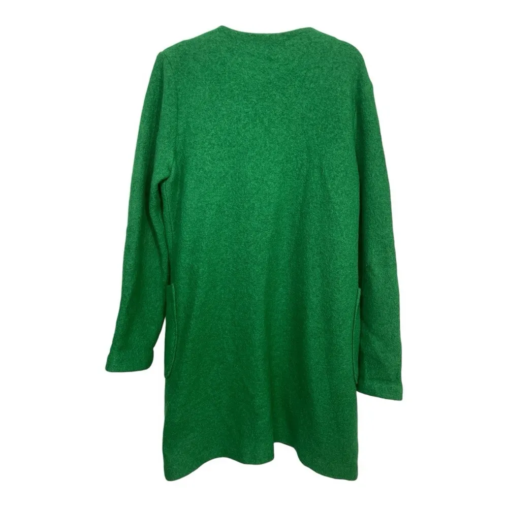 Max Studio Kelly green zipped long mid length overcoat L - Image 2