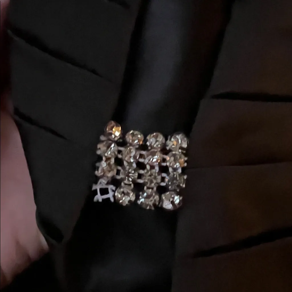 Aspeed Black Halter Gown Rhinestone Y2K medium - Image 5