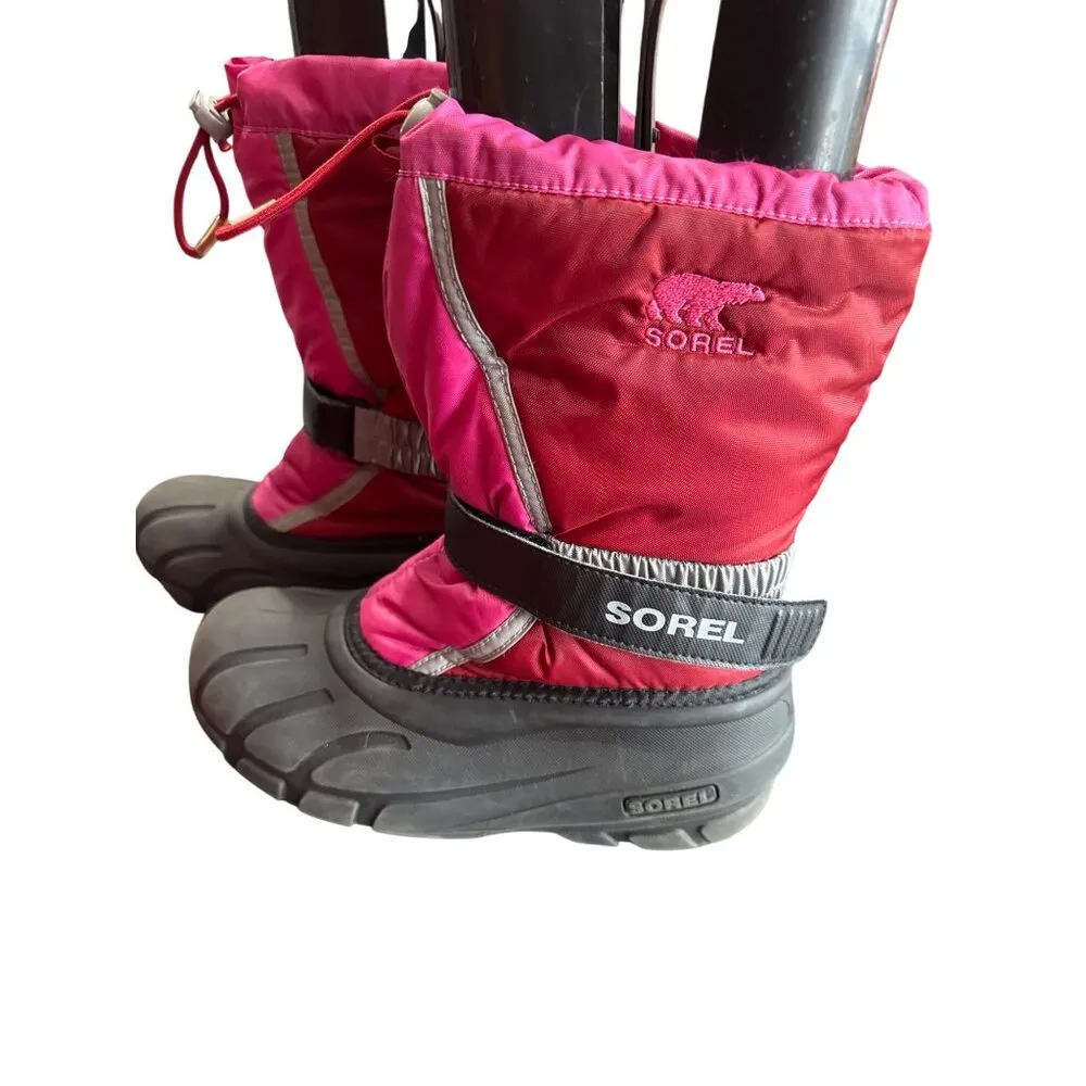 Sorel Womens Red Pink black Waterproof Winter Boots Size 5 SKU8110 - Image 4
