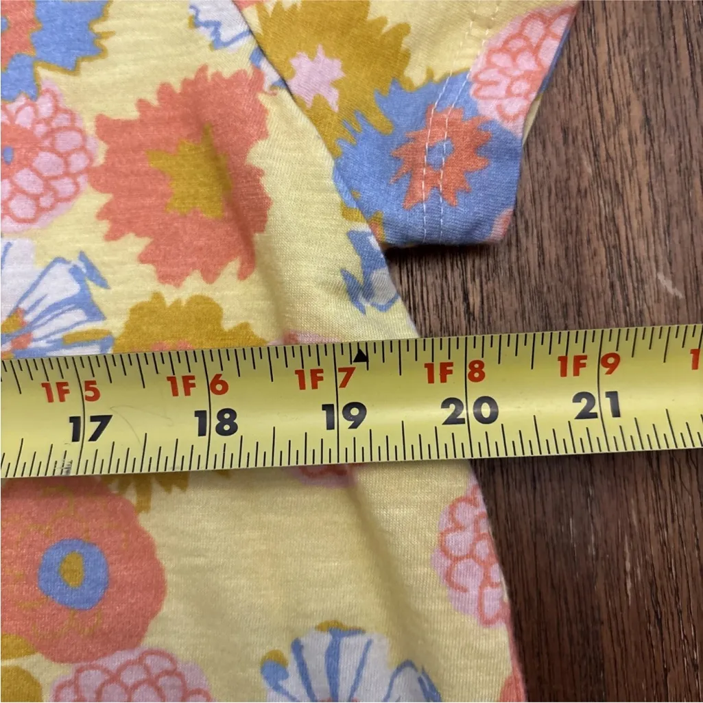 Marine Layer Women’s Large Yellow Floral Swing Crewneck Tee T Shirt - Image 5