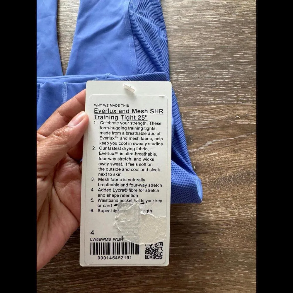 Lululemon Everlux & Mesh Super High Rise Training 25” Wild Indigo Size 4 NWT - Image 2
