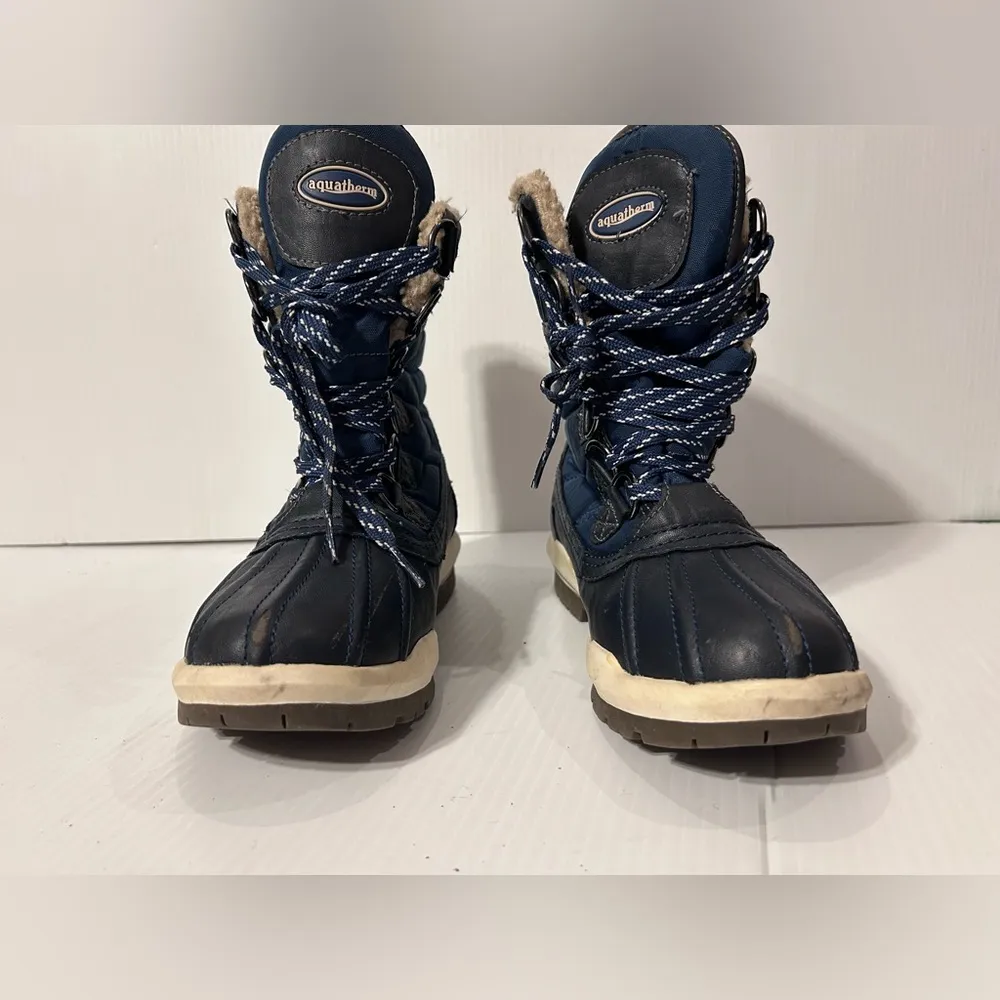 Aquatherm water resistance winter snow insulated boots women size 7 M Blue - Image 3