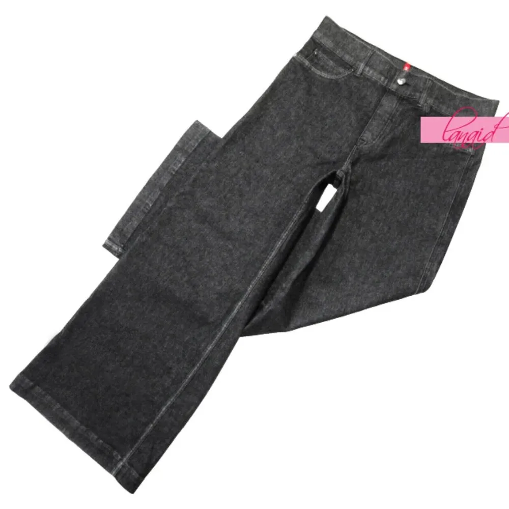 Spanx SPANXshape™ EveryWear Wide Leg Jeans Charcoal High-Rise Waist Shapewear M - Image 7