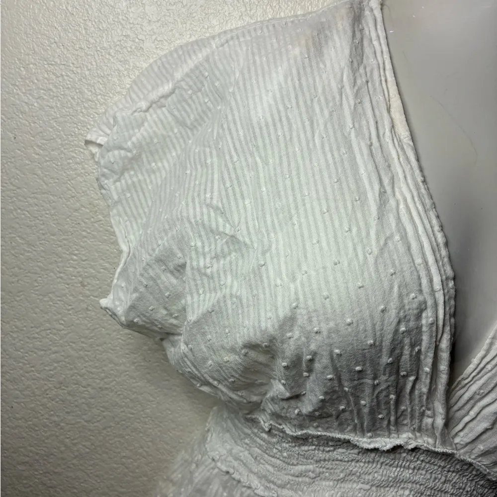 Blue Island White Ruffled Mini Sundress M - Image 4