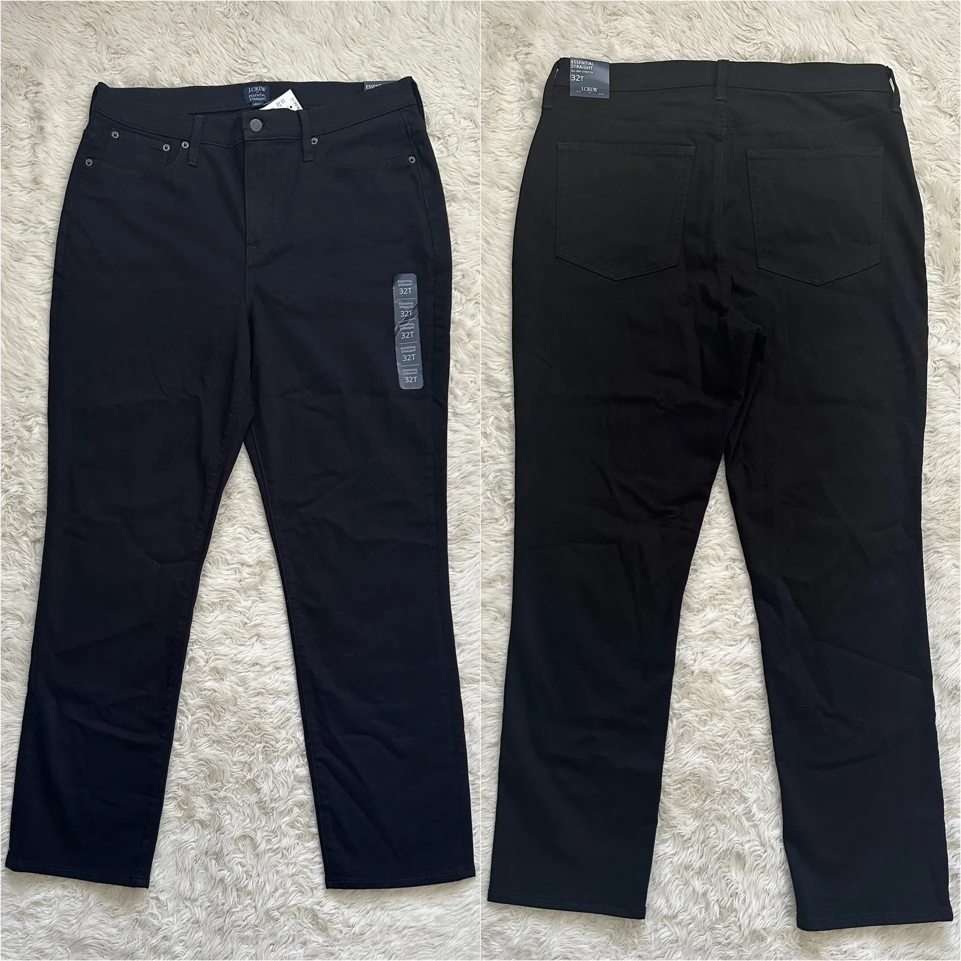 J. Crew Factory Jeans Tall Essential Straight In All-Day Stretch Black 32T NWT - Image 5