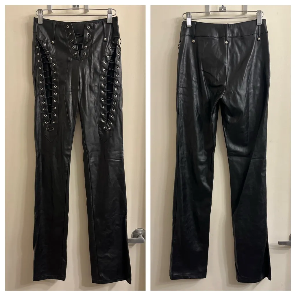 I.AM.GIA Xenia Faux Leather Lace Up Pants XXS - Image 5